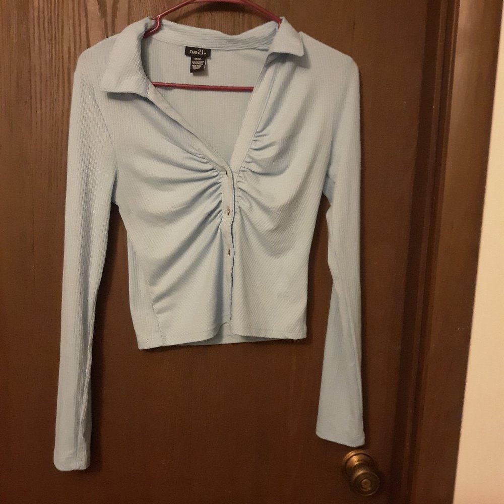 Cropped Blue Sweater